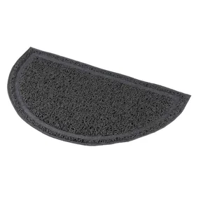 Félkör alakú PVC szőnyeg szürke WC-hez 41 x 25 cm